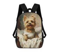 sinyumoney Adorable Yorkshire Terrier in Bed Mochilas Infantiles Mochila Escolar Impresa En 3D Para Niños Mochilas De Viaje Bolsas Para Libros Para Niños 17inch Mochila Escolar