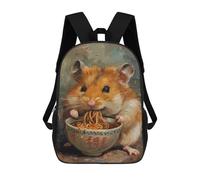 sinyumoney Adorale Hamster Noodles Mochila Escolar Grande Resistente Al Agua Para Portátil Para Niñas, Niños Y Adolescentes 17inch