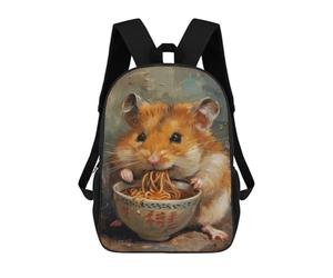 sinyumoney Adorale Hamster Noodles Mochila Escolar Grande Resistente Al Agua Para Portátil Para Niñas, Niños Y Adolescentes 17inch