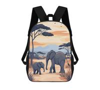 sinyumoney African Elephant Family Mochila Escolar Grande, Ligera E Informal Para Niñas, Niños Y Adolescentes 17inch