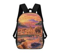 sinyumoney African Safari Sunset Mochilas Escolares Mochila Escolar Ligera Mochila De Día Mochila Escolar Para La Universidad Para Niños/Niñas/Adolescentes 17inch