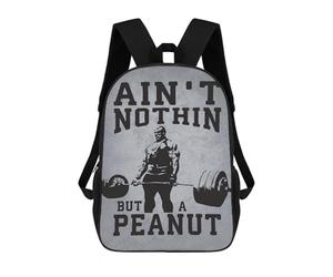 sinyumoney Aint NothinBut A Peanut - Ronnie Gym Motivation Mochila Escolar Resistente Al Agua, Mochila Escolar De Negocios Para Niñas, Niños Y Adolescentes 17inch