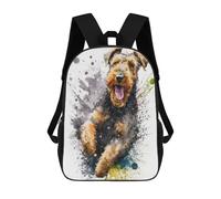 sinyumoney Airedale Terrier Is Happy Mochila Escolar Infantil Impresa En 3D Para Niños, Mochila De Viaje De Alta Capacidad, Bolsas Para Libros, Mochila Escolar Infantil 17inch