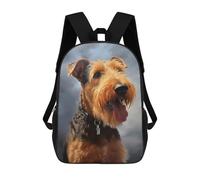 sinyumoney Airedale Terrier Mochila Infantil De 17 Pulgadas, Mochila Escolar Con Estampado 3D De Dibujos Animados Para Niños Y Adolescentes.