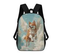 sinyumoney Akita Angel Dog Remembrance Artwork Dog with Wings in The Clouds Mochilas Para Niños Mochila Escolar Mochila Escolar Impresa En 3D Para Niños Estudiantes De Primaria Y Secundaria 17inch