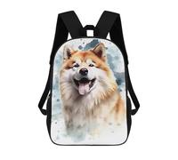 sinyumoney Akita Watercolor Dog Mochila Escolar Infantil Impresa En 3D 17inch Mochilas De Moda Para Niños De Primaria Y Secundaria