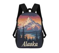 sinyumoney Alaska Mountain Sunset Mochila Escolar Infantil Estampada Para Adultos Y Niños, Mochila De Viaje Para El Día A Día 17inch