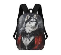sinyumoney Alaskan Malamute in Red Cloak Mochila Escolar Resistente Al Agua Para Ordenador Portátil: Perfecta Para Viajes, Trabajo Y Uso Diario 17inch