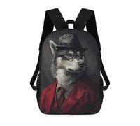 sinyumoney Alaskan Malamute in Suit Mochilas Impresas En 3D Para Niños 17inch Mochilas De Moda Informales Para El Día A Día, Bolsas De Viaje, Mochilas Informales Para Exteriores Para Niños Y Niñas