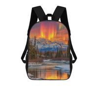 sinyumoney Alaska's Aurora Borealis Majesty Mochila Escolar Impresa En 3D 17inch Mochilas De Moda Para Niños, Mochilas Escolares Para Niños De Primaria Y Secundaria
