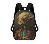 sinyumoney Alien Art LIV Mochila Escolar Impresa En 3D Mochilas Informales Para Niños Mochila Escolar Impresa En 3D Para Niños De Primaria Y Secundaria 17inch