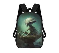 sinyumoney Alien Art Mochila Escolar Infantil Impresa En 3D Para Niños, Mochila De Viaje De Alta Capacidad, Bolsas Para Libros, Mochila Escolar Infantil 17inch