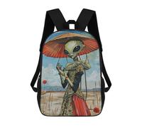 sinyumoney Alien Art XXI Mochila Escolar Para Niños Mochila Escolar Impresa En 3D Mochila Escolar De Moda Para Niños De Primaria Y Secundaria 17inch