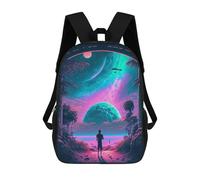 sinyumoney Alien Beach Encounter Mochila Escolar Infantil, Mochilas Impresas En 3D, Mochilas Escolares De Moda Para Niños De Primaria Y Secundaria 17inch