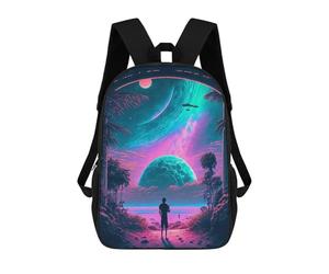sinyumoney Alien Beach Encounter Mochila Escolar Infantil, Mochilas Impresas En 3D, Mochilas Escolares De Moda Para Niños De Primaria Y Secundaria 17inch