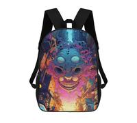 sinyumoney Alien Cityscape Artwork Mochila Escolar Ligera Mochila Escolar De Día Mochila Para Libros Para La Universidad Para Acampar Aventuras Al Aire Libre Y Viajes Diarios 17inch
