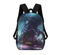 sinyumoney Alien Cityscape Sci-Fi Monster Mochilas Mochilas Infantiles Mochila Escolar Mochila Escolar Infantil Impresa En 3D Mochilas De Viaje De Moda Para Niños De Primaria Y Secundaria 17inch