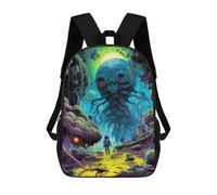 sinyumoney Alien Encounter in A Fantasy Forest Mochila Escolar Para Niños, Mochila Escolar Impresa En 3D Para Estudiantes De Primaria Y Secundaria 17inch