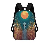 sinyumoney Alien in Cornfield Under Full Moon Mochilas Informales Para Niños, Mochila Escolar Para Adolescentes, Niñas Y Niños, Mochilas Para Libros 17inch