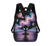 sinyumoney Alien in Space Water Mochila Escolar Infantil Impresa En 3D Para Niños, Mochila De Viaje De Alta Capacidad, Bolsas Para Libros, Mochila Escolar Infantil 17inch