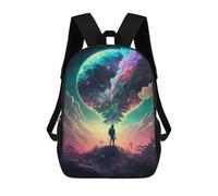 sinyumoney Alien Landscape with Astronaut -1 Mochila Escolar Infantil De Moda Informal Mochilas Infantiles Impresas En 3D Mochila Grande Para Niño 17inch