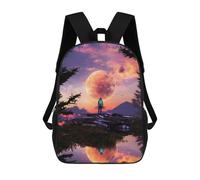 sinyumoney Alien Landscape with Astronaut Mochilas Infantiles Escolares Impresas En 3D, Mochilas Para Niños, Mochilas De Viaje Para Niños Y Niñas, Mochilas Escolares Para Niños 17inch