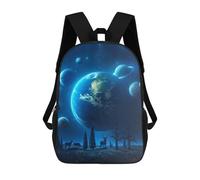 sinyumoney Alien Landscape with Earth And Deer Mochila Escolar Para Niños, Mochila Escolar De Gran Capacidad Para Niños, Mochila Escolar 3D, Regalos Para Niños 17inch