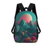 sinyumoney Alien Landscape with Giant Moon Mochilas Infantiles Mochila Escolar Mochila Impresa En 3D Para Niños Mochilas De Viaje Bolsas Para Libros Mochila Escolar Para Niños 17inch