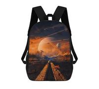 sinyumoney Alien Landscape with Giant Planets Mochila Escolar Para Niñas Mochila Impermeable Mochila Informal De Día Mochila Ligera Para Niño Y Niña Mochila Escolar 17inch