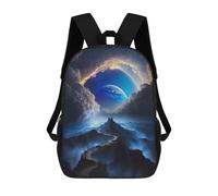 sinyumoney Alien Landscape with Great Wall Mochilas Infantiles Mochila Escolar Impresa En 3D Para Niños Mochilas De Viaje Bolsas Para Libros Para Niños 17inch Mochila Escolar