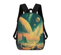 sinyumoney Alien Landscape with Planets Mochila Infantil De Moda Divertida Mochila Escolar Para Niños Y Adolescentes Con Impresión 3D Para Niños 17inch