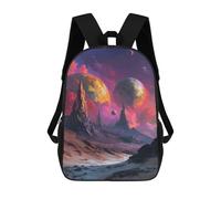 sinyumoney Alien Landscape with Planets Mochilas Para Niños Y Estudiantes, Mochilas Escolares Impresas En 3D, Mochilas Para Estudiantes De Primaria Y Secundaria, Mochilas Para Niños Y Niñas 17inch
