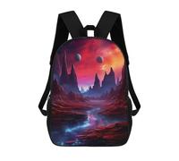 sinyumoney Alien Landscape with River Mochila Escolar Mochilas Escolares Para Niñas Y Niños Mochila Con Bolsillo Mochila Escolar De Moda Mochila Infantil 17inch