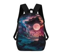 sinyumoney Alien Moonlight Realms Mochilas Infantiles Impresas En 3D De 17 Pulgadas. Mochila Escolar Informal Impresa En 3D Para Niños De Primaria Y Secundaria.