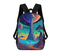 sinyumoney Alien Mushroom Landscape Mochila Escolar Infantil Impresa En 3D Para Niños, Mochilas De Viaje, Bolsas Para Libros Para Niños Estudiantes De Primaria 17inch