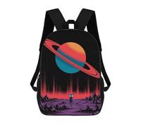 sinyumoney Alien on A Purple Planet Mochilas Infantiles Escolares Impresas En 3D, Mochilas Para Niños, Mochilas De Viaje Para Niños Y Niñas, Mochilas Escolares Para Niños 17inch