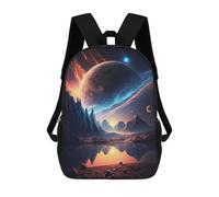 sinyumoney Alien Planet Reflection Mochila Escolar Para Niñas Y Niños, Mochilas De Gran Capacidad, Mochilas Ligeras Para Niños Y Estudiantes 17inch