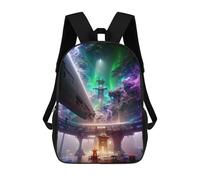 sinyumoney Alien Space Station Mochila Escolar Infantil De Moda Informal Mochilas Infantiles Impresas En 3D Mochila Grande Para Niño 17inch