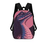 sinyumoney Alligator Illustration in Pink And Blue Mochilas Escolares Mochilas De Día Mochila De Negocios Mochila Impermeable Para Libros Para La Escuela/trabajo/viajes 17inch