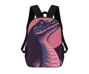 sinyumoney Alligator Illustration in Pink And Blue Mochilas Escolares Mochilas De Día Mochila De Negocios Mochila Impermeable Para Libros Para La Escuela/trabajo/viajes 17inch