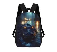 sinyumoney Alligator in Swamp with Glowing Eyes Mochila Escolar, Bolso De Negocios, Bolso Para Portátil Resistente: Perfecto Para Viajes, Trabajo Y Uso Diario 17inch