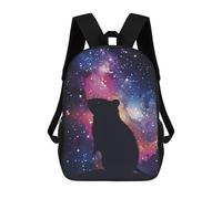 Sinyumoney Alone in The Dark Mochila Escolar/Profesional Resistente Para Portátil, Para Niños/Niñas/Adolescentes, Rata Silueta Galaxy, 17"