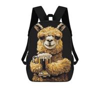 sinyumoney Alpaca Beer Mochila Escolar Resistente Al Agua, Mochila De Negocios Para Hombres, Mujeres Y Adolescentes 17inch