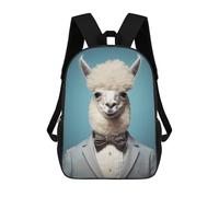 sinyumoney Alpaca in A Suit Mochila Escolar Impresa En 3D 17inch Mochila Escolar Infantil Mochilas De Viaje Mochila Informal De Moda Para Niños Y Estudiantes