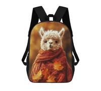 sinyumoney Alpaca in Autumn Scarf Mochila Escolar Para Secundaria, Mochila Informal Para Niñas Y Adolescentes 17inch