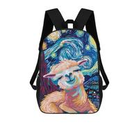 sinyumoney Alpaca in Starry Night Style Mochila Escolar Para Institutos Y Colegios Informales Para El Campus, Actividades Al Aire Libre, Viajes Y Deportes 17inch