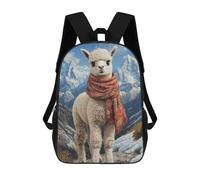 sinyumoney Alpaca in The Mountains Mochila Escolar Para Niñas Y Niños, Mochilas De Gran Capacidad, Mochilas Ligeras Para Niños Y Estudiantes 17inch