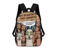 sinyumoney Alpaca Relaxation Zone Mochila Infantil Para Niñas, Mochila Escolar 3D, Mochila Para Niños Pequeños, Mochila Informal De Día, Mochila Escolar De Moda 17inch