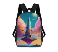 sinyumoney Amazing Rocket The Sea Mochila Escolar Impresa En 3D Para Niños, Mochila Escolar Informal De Moda Para Viajes Para Niños Y Estudiantes 17inch