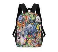 sinyumoney Amazon Jungle Animal Collage Mochila Escolar Para El Trabajo, Negocios, Universidad, Escuela Para Hombres/mujeres 17inch